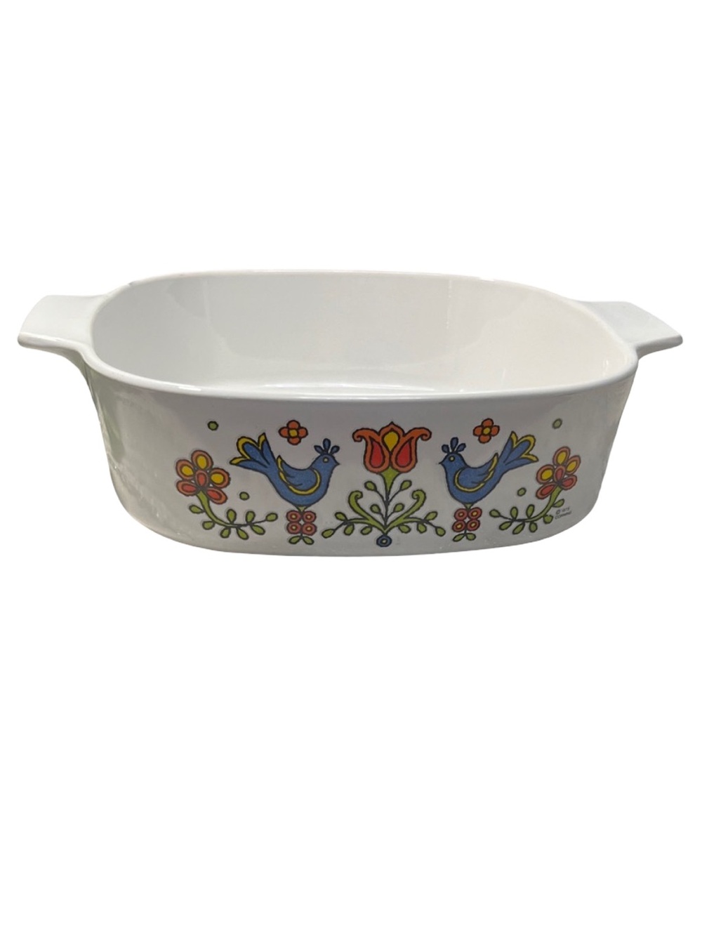 Vintage Corningware Bluebird Country Festival Casserole Dish A-2-B